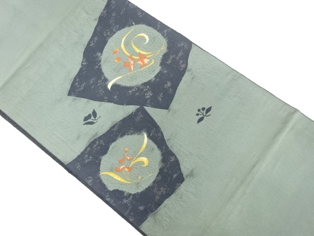 JAPANESE NAGOYA OBI / WOVEN ABSTRACT FLOWER